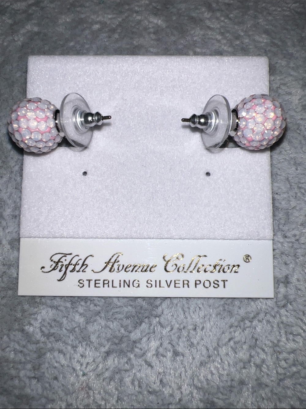 Fifth Avenue Collection Pink Iridescent Bead Stud Earrings